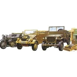 Academy WWII Vehicle Set. Kubelwagen Kettenkrad Willys Jeep Diorama Base Jerry Cans Crates. 10 Academy WWII Vehicle Set. Kubelwagen Kettenkrad Willys Jeep Diorama Base Jerry Cans Crates. -Professional Model Toy Store academy ac1310 wwii vehicle set kubelwagen kettenkrad willys jeep dio 3