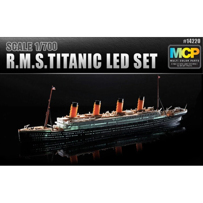 Academy R.M.S. Titanic + LED SetUpper Deck And Cabin Lighting EffectMCP (Multi Coloured Parts)LED Unit.Display Stand With Battery Holder 5 Academy R.M.S. Titanic + LED SetUpper Deck And Cabin Lighting EffectMCP (Multi Coloured Parts)LED Unit.Display Stand With Battery Holder - Image 3