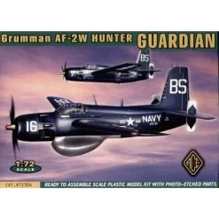 ACE Re-released! Grumman Guardian AF-2W Hunter With Etched Parts. Although Illustrated On Box Top, The AF-2S Version CANNOT Be Buil