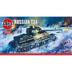 Airfix Russian T-34 Medium Tank,Vintage Classic Model Kit -Professional Model Toy Store airfix 1601316 russian t 34 medium tank vintage classic 2