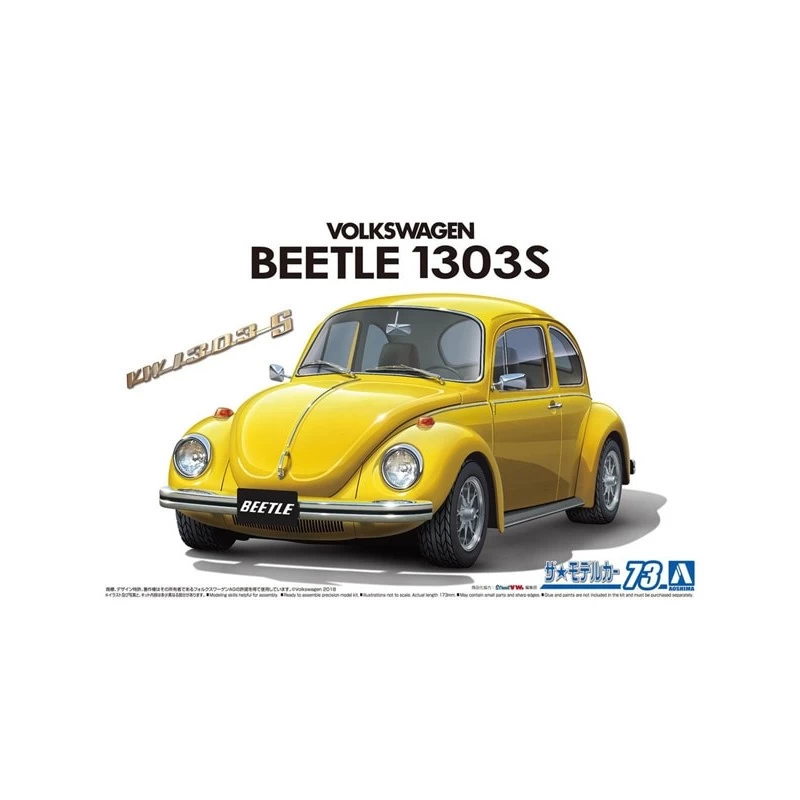 Aoshima 1973 Volkswagen 13ad Beetle 1303s Model Kit 3 Aoshima 1973 Volkswagen 13ad Beetle 1303s Model Kit