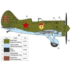 Ark Models 48034 Polikarpov I-16 Type 18 Russian Fighter. ace Vasiliy Golubev 1/48 Model Kit -Professional Model Toy Store ark model arkm48034 ark models 48034 polikarpov i 16 type 18 russian f 2