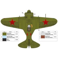 Ark Models 48034 Polikarpov I-16 Type 18 Russian Fighter. ace Vasiliy Golubev 1/48 Model Kit -Professional Model Toy Store ark model arkm48034 ark models 48034 polikarpov i 16 type 18 russian f 3