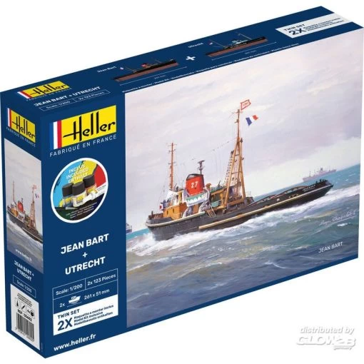 The Heller STARTER KIT JEAN BART + UTRECHT Twinset Model Kit easily