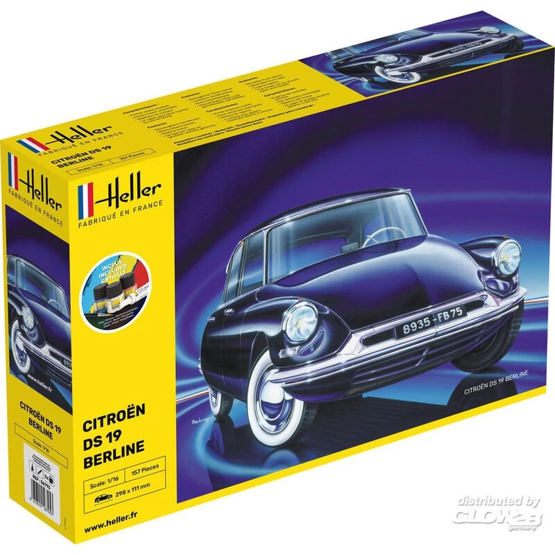 Heller STARTER KIT Citroen DS 19 Model Kit 3 Heller STARTER KIT Citroen DS 19 Model Kit