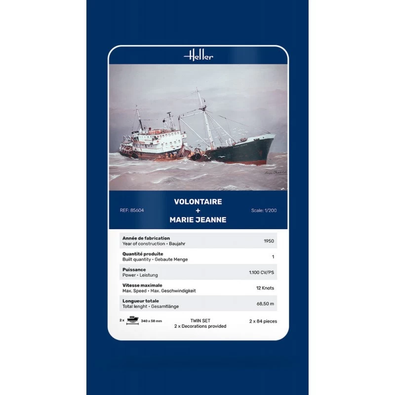 Heller VOLONTAIRE MARIE + MARIE JEANNE Twin Set Model Kit 8 Heller VOLONTAIRE MARIE + MARIE JEANNE Twin Set Model Kit - Image 6