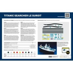 Heller STARTER KIT 1:200 Le Suroit. (the Search Vessel That Found The Titanic) Model Kit -Professional Model Toy Store heller he80615 starter kit 1 200 le suroit the search vessel that fo 3