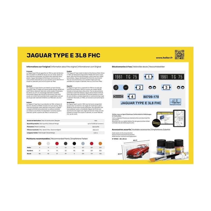 Heller Starter Kit Jaguar Type E 3l8 Fhc Model Kit 6 Heller Starter Kit Jaguar Type E 3l8 Fhc Model Kit - Image 4