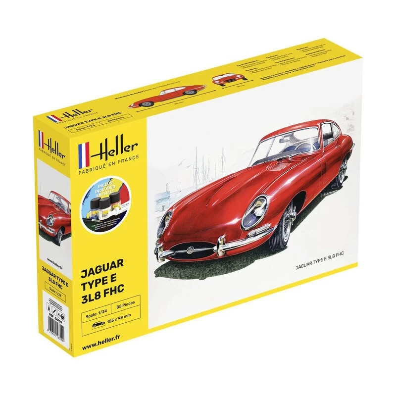 Heller Starter Kit Jaguar Type E 3l8 Fhc Model Kit 3 Heller Starter Kit Jaguar Type E 3l8 Fhc Model Kit