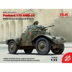 ICM Panhard 178 AMD-35, WWII French Armoured Vehicle (100% New Molds) Model Kit -Professional Model Toy Store icm icm35373 panhard 178 amd 35 wwii french armoured vehicle 100 ne 1