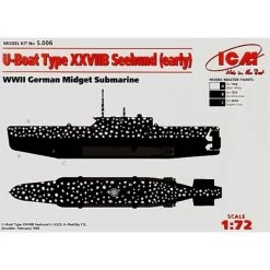 ICM U-Boat Type XXVIIB ′Zeehund′ (Early) (submarines) Model Kit -Professional Model Toy Store icm icms006 u boat type xxviib zeehund early submarines 1