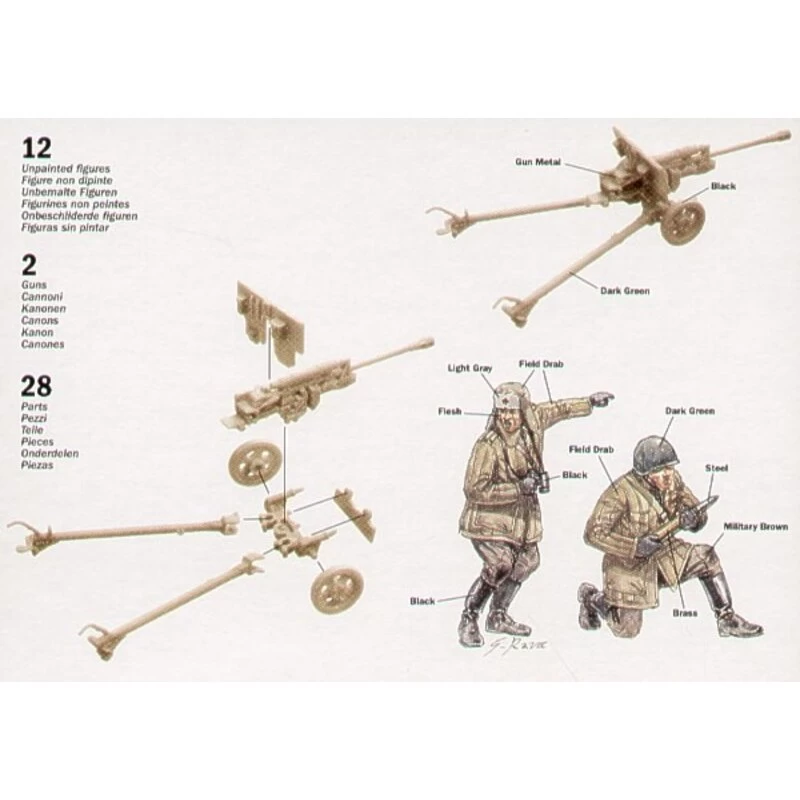 Italeri Russian ZIS-3 Anti-Tank Gun With Crew Model Kit 4 Italeri Russian ZIS-3 Anti-Tank Gun With Crew Model Kit - Image 2