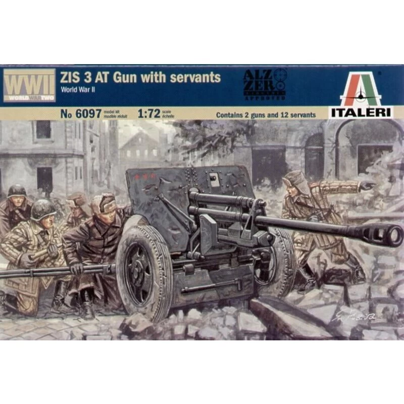 Italeri Russian ZIS-3 Anti-Tank Gun With Crew Model Kit 3 Italeri Russian ZIS-3 Anti-Tank Gun With Crew Model Kit
