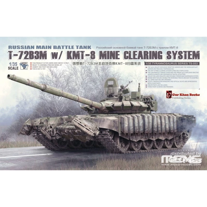 Russian Main Battle Tank T-72B3M W/ KMT-8 Mine Clearing System Model Kit 3 Russian Main Battle Tank T-72B3M W/ KMT-8 Mine Clearing System Model Kit