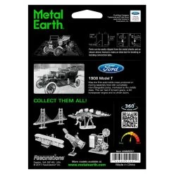 Metal Earth MetalEarth Vehicles: FORD 1908 8.92x4.95x4.56cm, 3D Model Of Metal With 2 Sheets, On Card 12x17cm, 14+ -Professional Model Toy Store metal earth 5061051 metalearth vehicles ford 1908 8 92x4 95x4 56cm 3 3