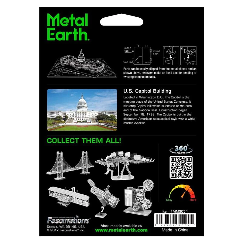 Metal Earth MetalEarth Architecture: US CAPITOL 10.7x4x5cm, Metal 3D Model With 2 Sheets, On Card 12x17cm, 14+ 6 Metal Earth MetalEarth Architecture: US CAPITOL 10.7x4x5cm, Metal 3D Model With 2 Sheets, On Card 12x17cm, 14+ - Image 4