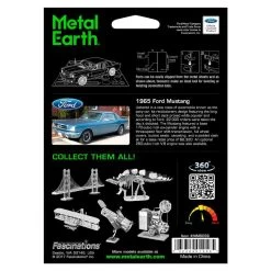 Metal Earth MetalEarth Vehicles: 1965 FORD MUSTANG COUPE 9x2.5x3.2cm, Metal 3D Model With 2 Sheets, On Card 12x17cm, 14+ -Professional Model Toy Store metal earth 5061056 metalearth vehicles 1965 ford mustang coupe 9x2 5 3