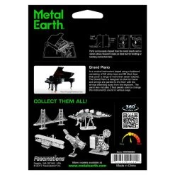 Metal Earth MetalEarth Music: PIANO TO QUEUE 7.5x5.9x6.8cm, Metal 3D Model With 2 Sheets, On Card 12x17cm, 14+ -Professional Model Toy Store metal earth 5061080 metalearth music piano to queue 7 5x5 9x6 8cm me 3