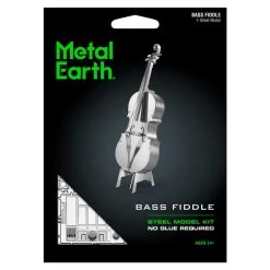 Metal Earth MetalEarth Music: VIOLIN BASS 3.7x2.2x11.7cm, Metal 3D Model With 1 Sheet, On Card 12x17cm, 14+ -Professional Model Toy Store metal earth 5061081 metalearth music violin bass 3 7x2 2x11 7cm meta 2