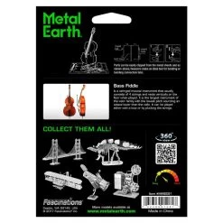 Metal Earth MetalEarth Music: VIOLIN BASS 3.7x2.2x11.7cm, Metal 3D Model With 1 Sheet, On Card 12x17cm, 14+ -Professional Model Toy Store metal earth 5061081 metalearth music violin bass 3 7x2 2x11 7cm meta 3