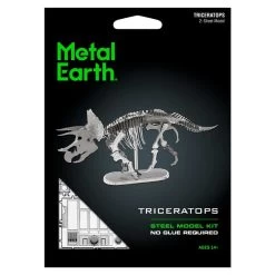 Metal Earth MetalEarth Dinosaurs: TRICERATOPS SKELETTE, Metal 3D Model With 2 Sheets, On Card 12x17cm, 14+ -Professional Model Toy Store metal earth 5061101 metalearth dinosaurs triceratops skelette metal 1 2