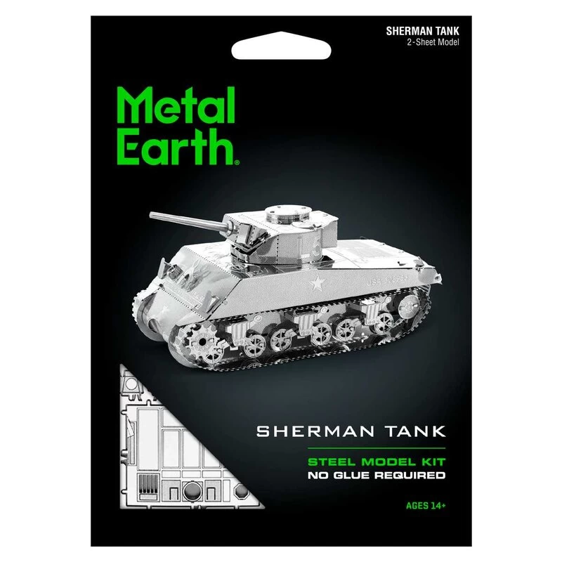 Metal Earth MetalEarth Combat Tank: SHERMAN TANK 7.33x3.47x3.37cm, Metal 3D Model With 2 Sheets, On Card 12x17cm, 14+ 5 Metal Earth MetalEarth Combat Tank: SHERMAN TANK 7.33x3.47x3.37cm, Metal 3D Model With 2 Sheets, On Card 12x17cm, 14+ - Image 3