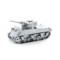 Metal Earth MetalEarth Combat Tank: SHERMAN TANK 7.33x3.47x3.37cm, Metal 3D Model With 2 Sheets, On Card 12x17cm, 14+