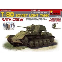 Soviet T-80 Soviet Light Tank With Crew Model Kit