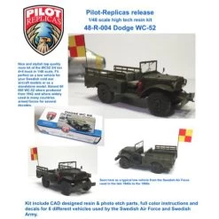 Dodge WC 52 Tow Truck Jeep. High Tech Resin Kit Incl PE Parts & Decals Model Kit