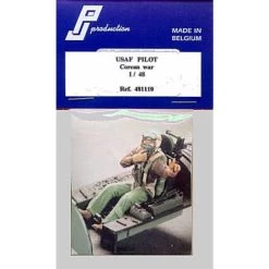 US Fighter Pilot Seated In Aircraft. Korean Era Figure