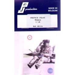 1 X Modern French Pilot Seated In Aircraft Figure