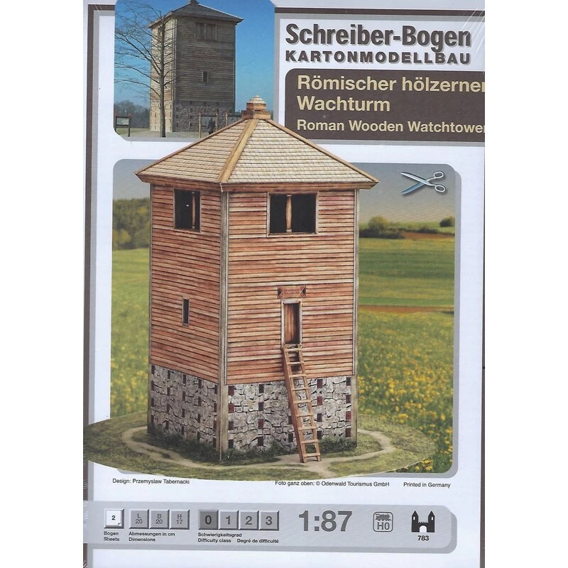 Wooden Roman Watchtower Cardboard Modelkit 3 Wooden Roman Watchtower Cardboard Modelkit