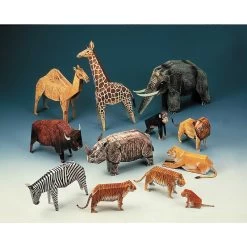12 Zoo Animals Cardboard Modelkit
