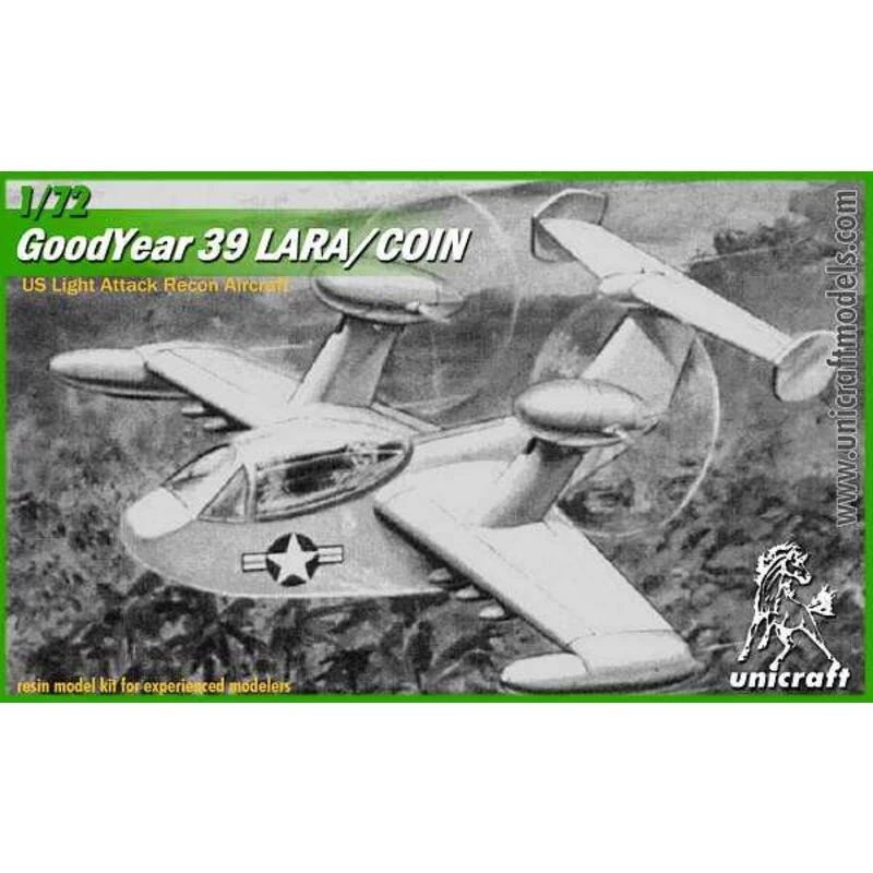 Goodyear 39 LARA/COIN U.S. Light Armed Reconnaissance Aircraft Model Kit 3 Goodyear 39 LARA/COIN U.S. Light Armed Reconnaissance Aircraft Model Kit